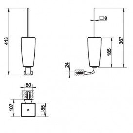 Ершик для унитаза Gessi Mimi настенный хром 33220031