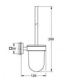 Єршик для унітазу Grohe QuickFix Start Cube скло/метал хром 40977000