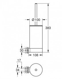 Єршик для унітазу Grohe Selection скло/метал фантомний чорний 41215KF0
