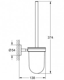Ершик для унитаза Grohe Start Cosmopolitan стекло/металл хром 41169000