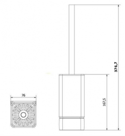 Ершик для унитаза Haceka Aline Mat Black подвесной белый/черный матовый 1196877