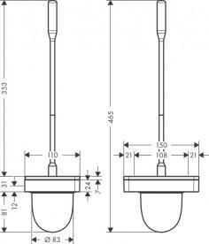 Йоржик для унітазу Hansgrohe Axor Universal Accessories настінний чорний 42835350