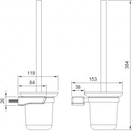 Ершик для унитаза Imprese Grafiky черный никель/матовое стекло ZMK041807260