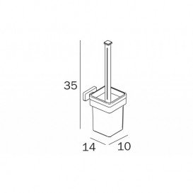 Ершик для унитаза Inda Lea подвесной матовое стекло/хром A18140 CR 21