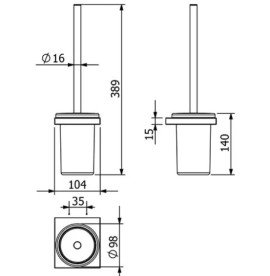 Ершик для унитаза Kludi Vela C с держателем оружейная сталь PVD 31974N2