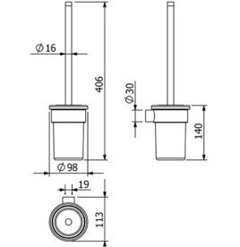 Йоршик для унітазу Kludi Vela R з тримачем білий матовий 5897453
