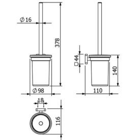 Йоршик для унітазу Kludi Vela S з тримачем брашований нікель PVD 25974N5