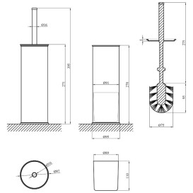Йоршик для унітазу Kroner KRP Graz-C017R підлоговий хром CV035548