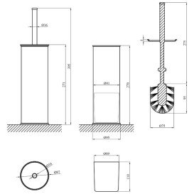 Йоршик для унітазу Kroner KRP Graz-GRP017R підлоговий графіт CV035549