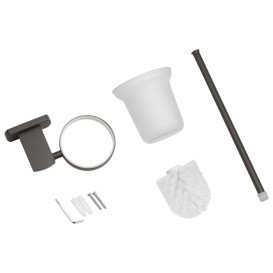 Йоршик для унітазу Kroner KRP Graz-GRP95613 з тримачем білий/графіт CV035544