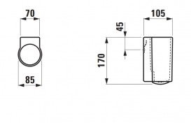 Йоршик для унітазу Laufen Val настінний кераміка білий матовий H8722827570001