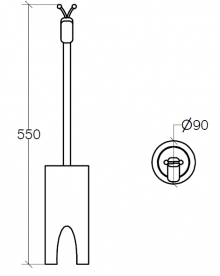Ёршик для унитаза Lineabeta Skoati Жираф нержавеющая сталь 5014.29