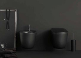 Ершик для унитаза напольный Kerasan Nolita чёрный матовый 922531