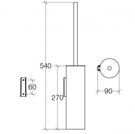 Ёршик для унитаза подвесной Lineabeta Skoati металл черный матовый 50041.22