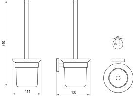 Ершик для унитаза Ravak Kona KN 410 с держателем матовый графит X07P1337