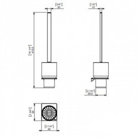 Йоржик для унітазу Sonia S-Cube / S2 White настінний білий матовий 172535