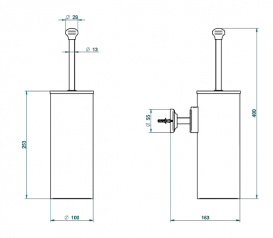 Ершик для унитаза THG Broadway a Manettes настенный золото A04 H44 04720C