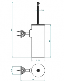 Йоршик для унітазу THG Najem настінний золото G17 H44 04720C