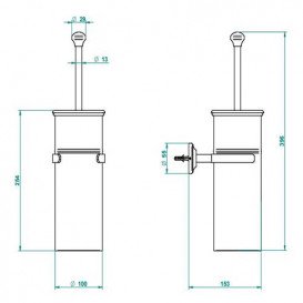 Йоршик для унітазу THG Savannah настінний золото/білий G52 D03 04720C