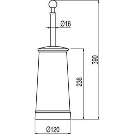 Йоржик для унітазу Tres Retro-Tres підлоговий кераміка/метал білий/сталь 02463604AC