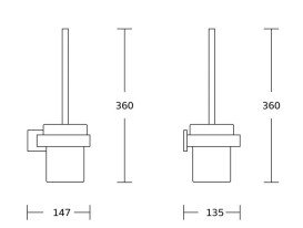 Ершик для унитаза VBI Jupiter с держателем черный VBI-040610BL