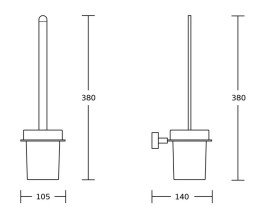 Ершик для унитаза VBI Mercury с держателем золото VBI-040210GL