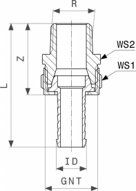 Фітинг ялинка для приєднання шланга Viega 1832 ¾х1 латунь 108816