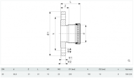 Фланцевий перехід Viega Prestabo XL 1159XL 88.9 (DN80) нелегована сталь 598228