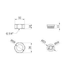 Гайка для настінного змішувача Kroner KRP ESG929 CV029538