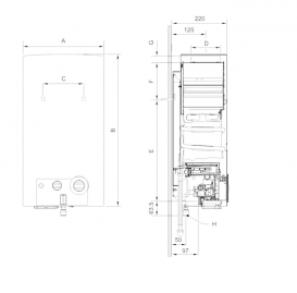 Газова проточна колонка Bosch Therm 4000 O B WR 10-2 B електророзжіг від батарейок відкрита камера згоряння 7701331617