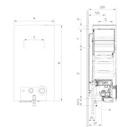 Газовая проточная колонка Bosch Therm 4000 O B WR 15-2 B электророзжиг от батареек открытая камера сгорания 7703331748