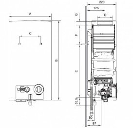 Газова проточна колонка Bosch Therm 6000 O G WRD 13-2 G гідродинамічний розпал відкрита камера згоряння 7702331717