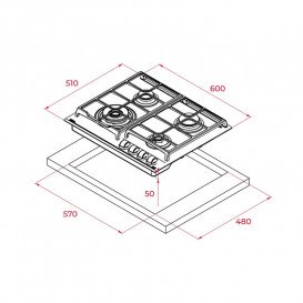 Газова варильна поверхня Teka GBC 64100 KB чорне скло 112580037