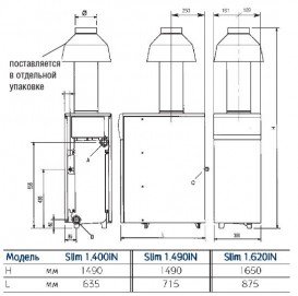 Газовий котел Baxi Slim 1.400 iN одноконтурний димохідний з дефлектором WSB431403471