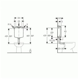 Бачок для унітазу Geberit AP 116 з механізмом змиву 13.5х34х42.5 136.430.11.1