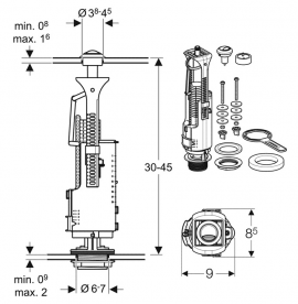 Запасний зливний клапан Geberit ImpulsBasic 20 подвійний змив 136.909.21.2