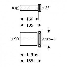 Geberit З'єднувальний комплект довжина 18 5 / 30см 152.426.46.1