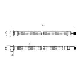 Гнучка підводка для підключення змішувача Kroner KRP-40М10 ½хM10 ВН 40 см нержавіюча сталь CV023687