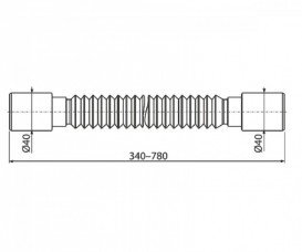 Гнучке з'єднання AlcaPlast Ø40 / 40 мм поліпропілен A710