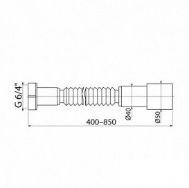 Гибкое соединение Koller Pool A770 для соединения сливных систем с внутренней канализацией GPWM-6/4“ 50/40