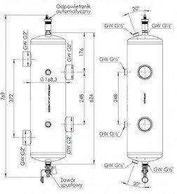 Гидравлический разделитель Afriso BLH 822 в изоляции 200 кВт 4 x внутренняя G2'' 9082200