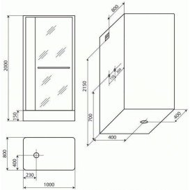 Гидромассажный бокс Miracle 100х80 см профиль белый/стекло прозрачное NA112-3