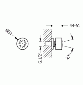 Гідромасажна форсунка Tres з 1 видом поворотного струменя хром 9134915