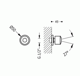 Гидромассажная форсунка Tres с 1 видом поворотной струи хром 9134615