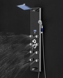 Гідромасажна панель для душа Dusel хром/чорний DU787392B