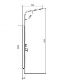 Гідромасажна панель для душа Dusel нержавіюча сталь хром DU2014А-00
