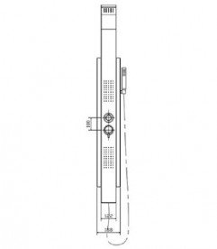 Гідромасажна панель для душа Dusel нержавіюча сталь хром DU2014А-00