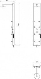 Гидромассажная панель для душа с термостатом Ravak Jet Glass стекло латунь хром X01452