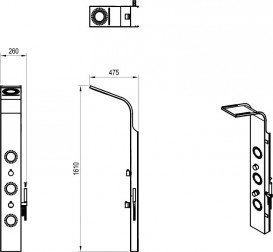 Гідромасажна панель для душу з термостатом Ravak Jet Inox нержавіюча сталь латунь X01453