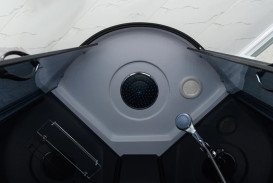 Гідромасажний бокс Diamond Premium 90х90х220 см сіре скло/профіль чорний DP-327